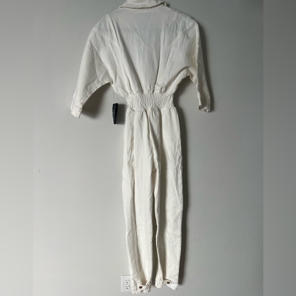 NWT Retrofete Ellis Denim Jumpsuit on Optic White - Picture 10 of 15